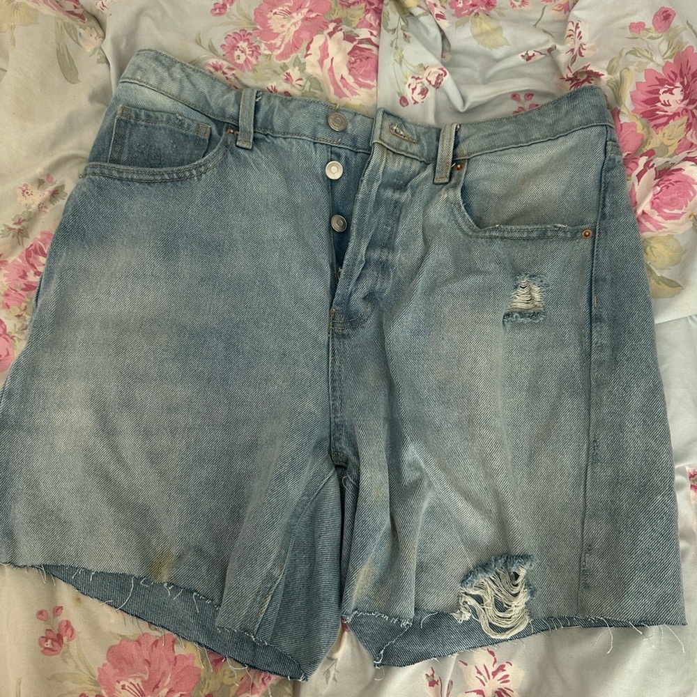 Wild Fable Blue Jean Shorts Distressed Cut-Off
